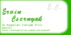 ervin csernyak business card
